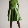 Ted Baker Green Zadi Knitted Frill Full Skirt Dress -tedbaker Shop Online unnamed file 1047