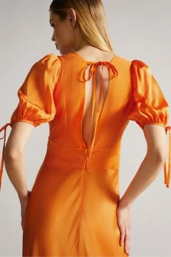 Ted Baker Orange Lysette Tie Detail Satin Tea Dress 11 Ted Baker Orange Lysette Tie Detail Satin Tea Dress -tedbaker Shop Online unnamed file 1132