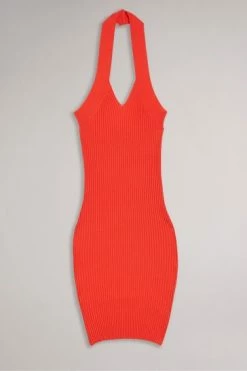 Ted Baker Mirelle Orange Bodycon Halter Knit Dress -tedbaker Shop Online unnamed file 1153