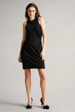 Ted Baker Livviaa Black Knot Front Jersey Dress