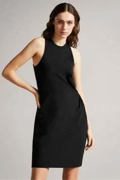 Ted Baker Livviaa Black Knot Front Jersey Dress -tedbaker Shop Online unnamed file 1176