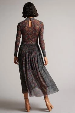 Ted Baker Black Meadoww Mesh Dress With Smocking -tedbaker Shop Online unnamed file 1182