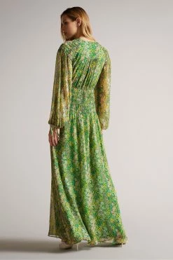 Ted Baker Green Ursilmx Mid Smock Detail Maxi Dress -tedbaker Shop Online unnamed file 1205