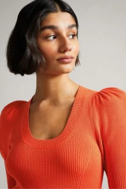 Ted Baker Orange Dollra Scoop Neck Bodycon Dress -tedbaker Shop Online unnamed file 1219