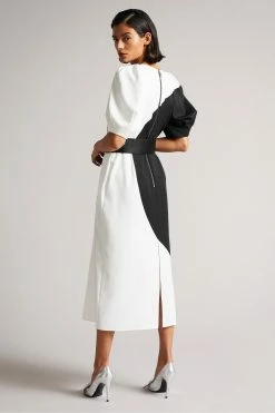 Ted Baker Semona White Belted Large Spot Print Midi Dress -tedbaker Shop Online unnamed file 1240