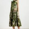 Ted Baker Norflk Green Camo Collar Dress