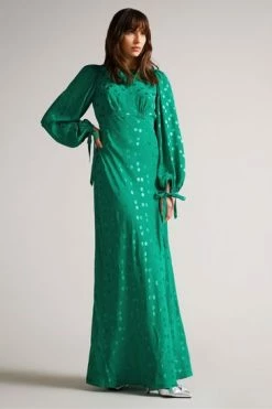 Ted Baker Mid-Green Tallyia Maxi Dress With Seam Detailing -tedbaker Shop Online unnamed file 1287