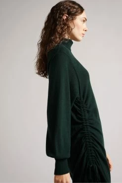 Ted Baker Aavvaa Green Knitted Ruched Side Detail Dress -tedbaker Shop Online unnamed file 1307