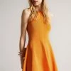 Ted Baker Orange Rayon Flippy Knit Dress