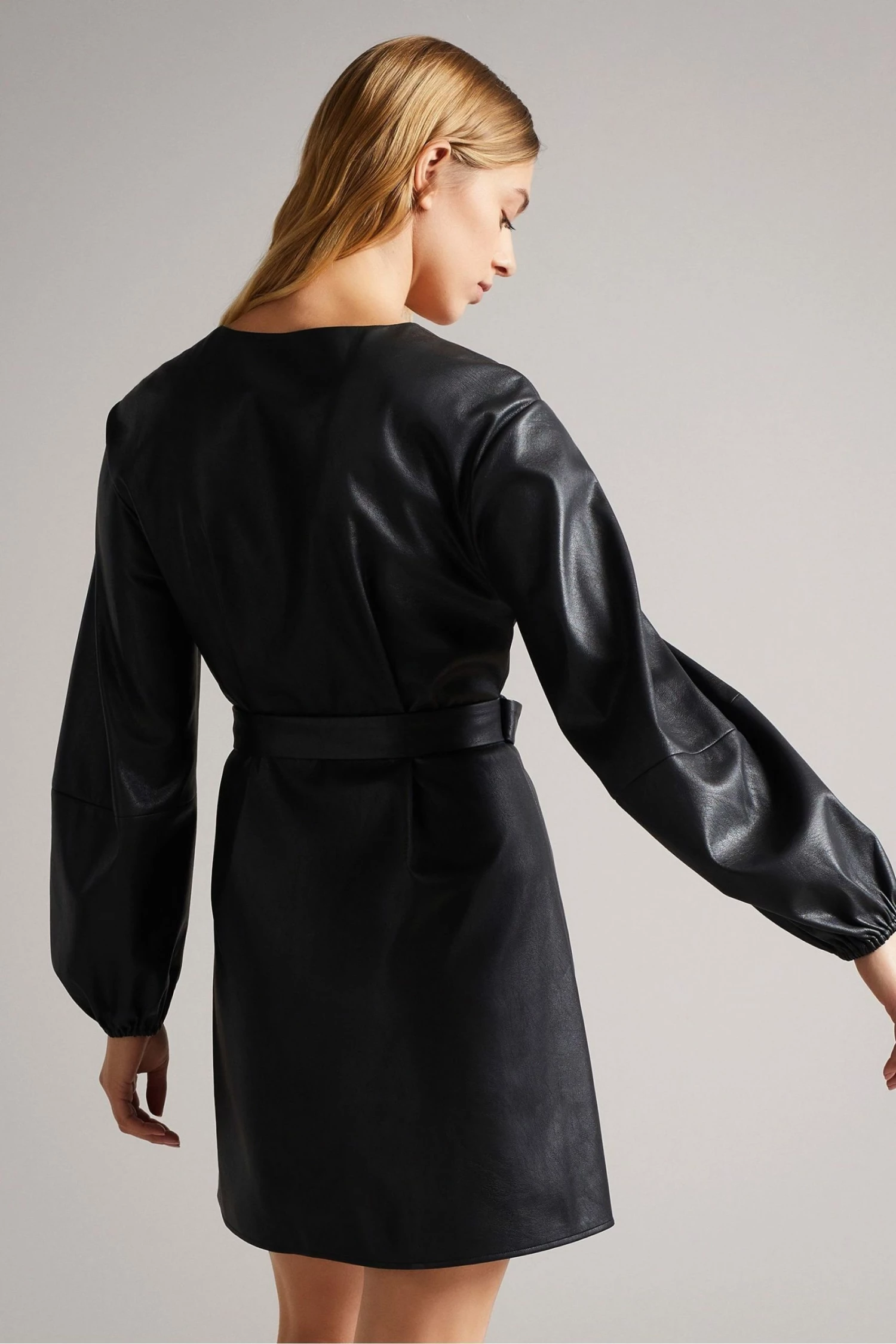 Ted Baker Black Optunia PU Belted Mini Dress 4 Ted Baker Black Optunia PU Belted Mini Dress - Image 2