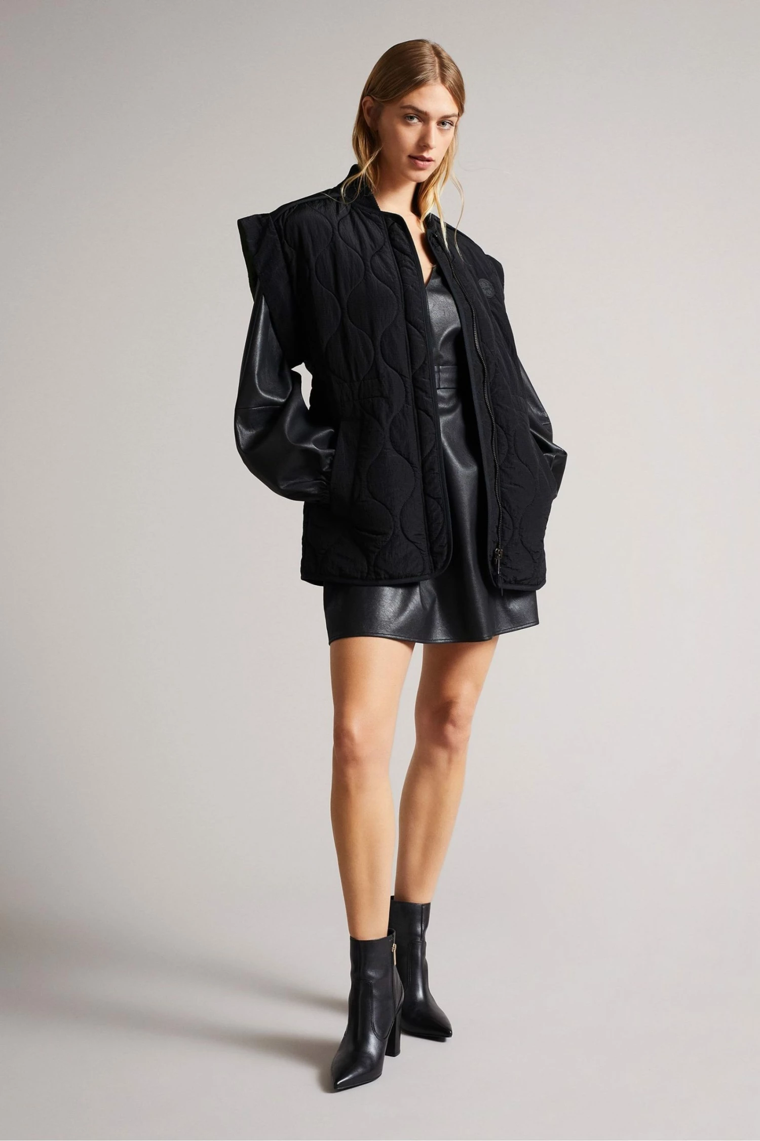 Ted Baker Black Optunia PU Belted Mini Dress 5 Ted Baker Black Optunia PU Belted Mini Dress - Image 3