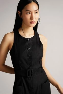 Ted Baker Black Button Through Racer Back Midi Dress 10 Ted Baker Black Button Through Racer Back Midi Dress -tedbaker Shop Online unnamed file 1331
