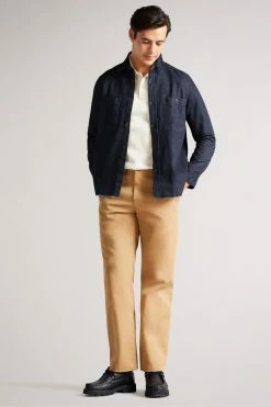 Ted Baker Enfield Dark Blue Long Sleeved Denim Overshirt -tedbaker Shop Online unnamed file 1408