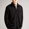 Ted Baker Black Bromlee Long Sleeve Heavyweight Jersey Overshirt