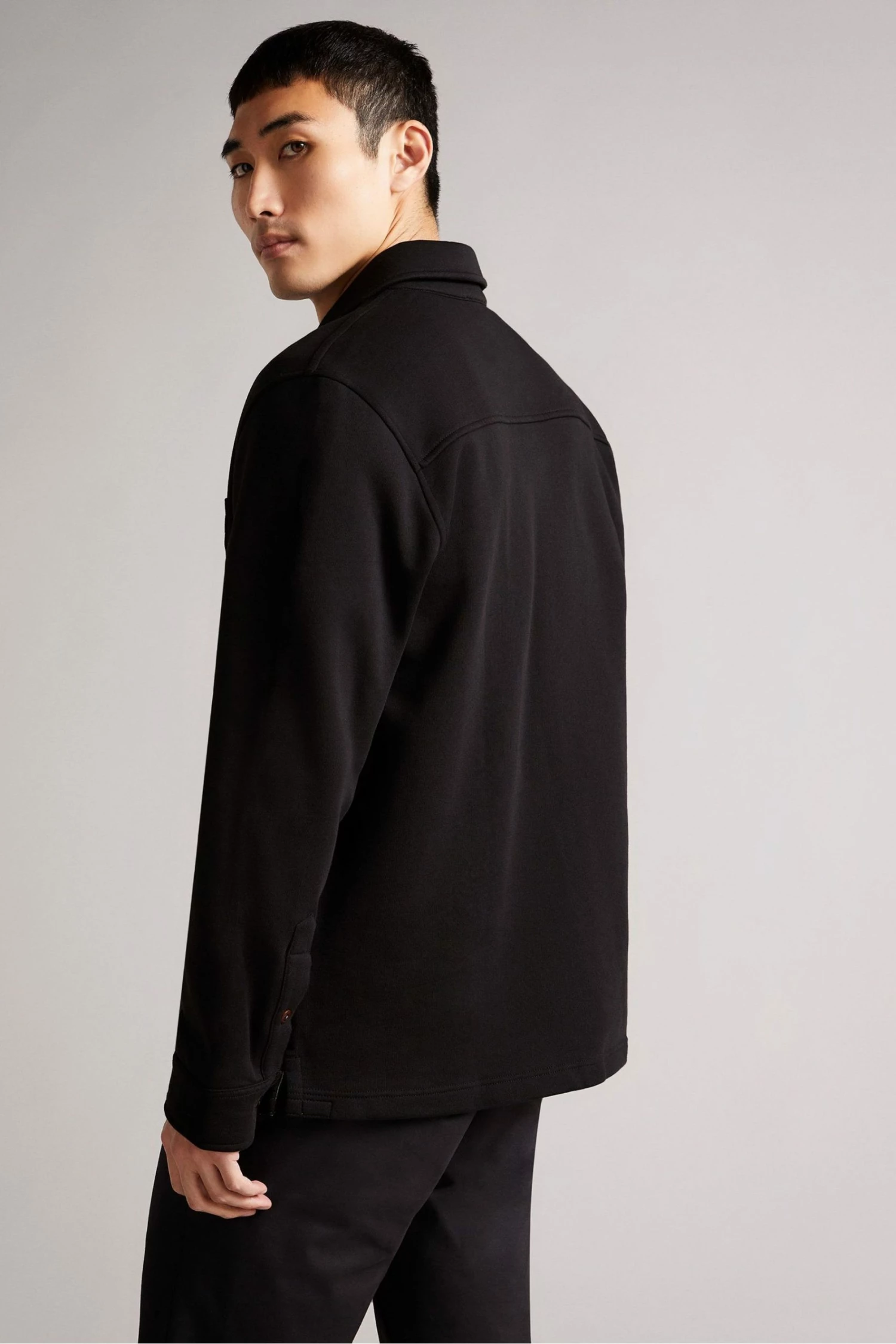 Ted Baker Black Bromlee Long Sleeve Heavyweight Jersey Overshirt 7 Ted Baker Black Bromlee Long Sleeve Heavyweight Jersey Overshirt - Image 5