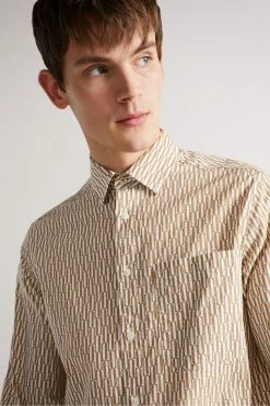Ted Baker Ruskin Tan Ls Retro Print Shirt -tedbaker Shop Online unnamed file 1434