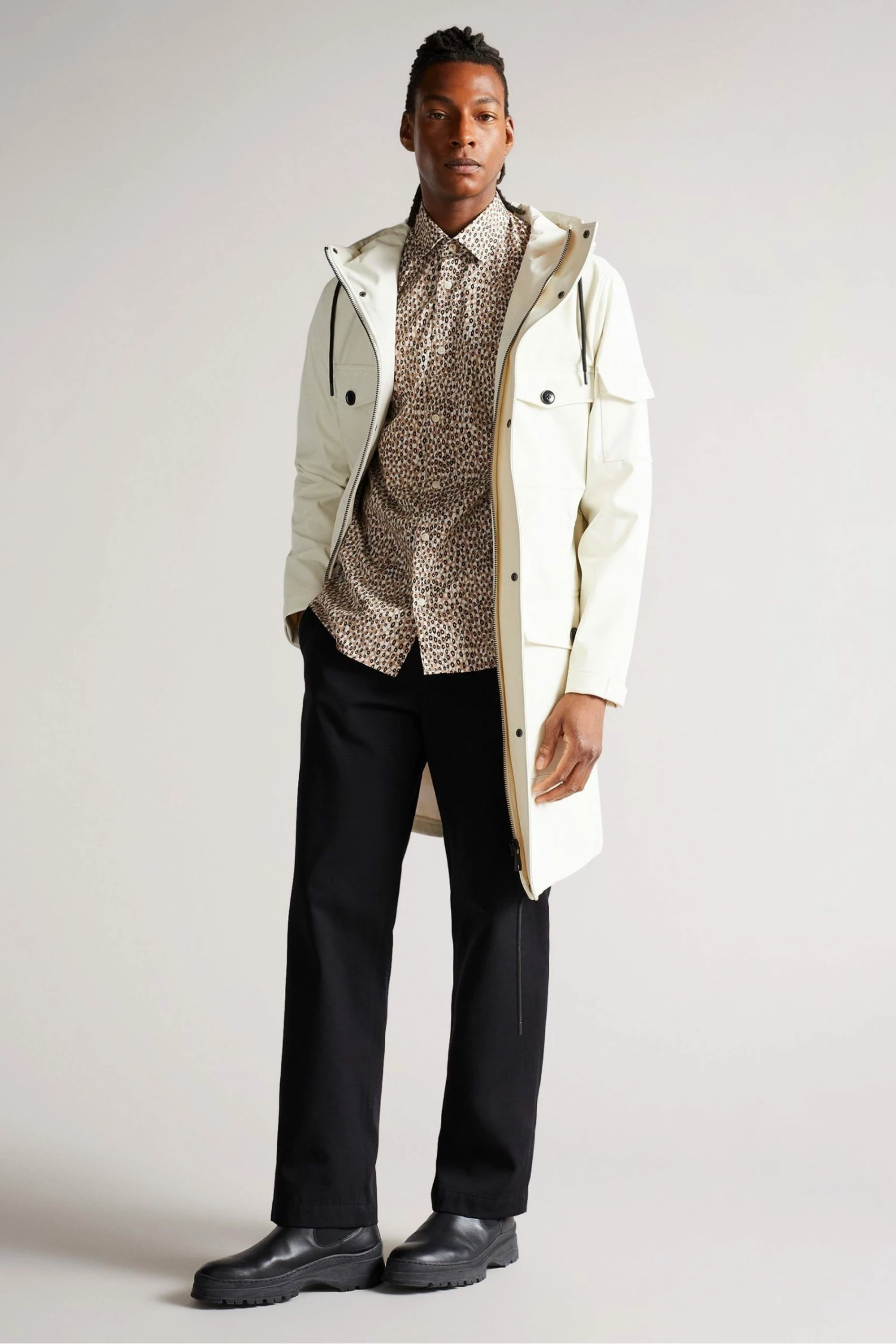 Ted Baker Dunston Brown Long Sleeve Retro Dot Shirt 4 Ted Baker Dunston Brown Long Sleeve Retro Dot Shirt - Image 2