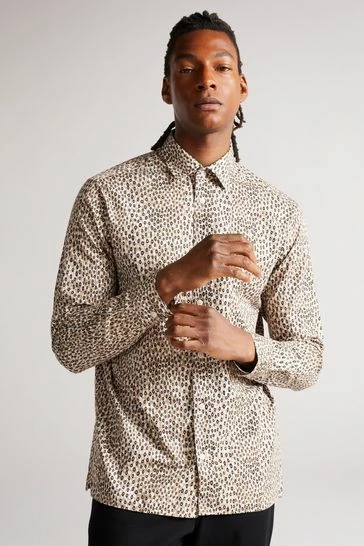 Ted Baker Dunston Brown Long Sleeve Retro Dot Shirt 8 Ted Baker Dunston Brown Long Sleeve Retro Dot Shirt - Image 6