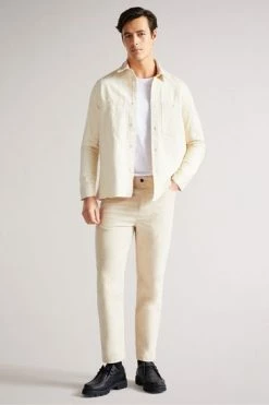 Ted Baker Enfield Ecru White Long Sleeved Denim Overshirt -tedbaker Shop Online unnamed file 1450