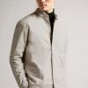 Ted Baker Hacknee Brown Long Sleeve Padded Reversible Puppytooth Shirt
