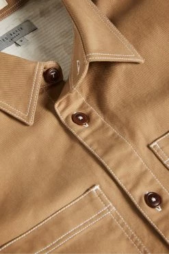 Ted Baker Leytun Tan Long Sleeve Twill Shacket -tedbaker Shop Online unnamed file 1462