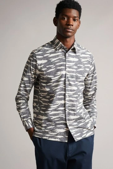 Ted Baker Annex Grey Long Sleeve Zebra Print Shirt 8 Ted Baker Annex Grey Long Sleeve Zebra Print Shirt - Image 6