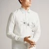 Ted Baker Ilford White Long Sleeve Thistle Placement Print Shirt