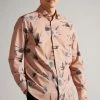 Ted Baker Pink Oldford Long Sleeve Thistle Print Shirt