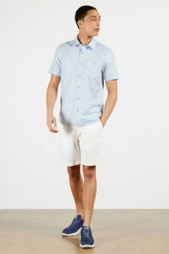 Ted Baker Blue Civiche Plain Linen Blend Shirt -tedbaker Shop Online unnamed file 1501