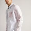 Ted Baker Natural Foster Long Sleeve Colourblock Oxford Shirt