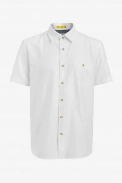 Ted Baker White Civiche Plain Linen Shirt -tedbaker Shop Online unnamed file 1531