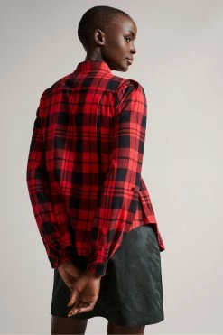 Ted Baker Black Check Flannel Shirt With Knife Pleat 9 Ted Baker Black Check Flannel Shirt With Knife Pleat -tedbaker Shop Online unnamed file 1544