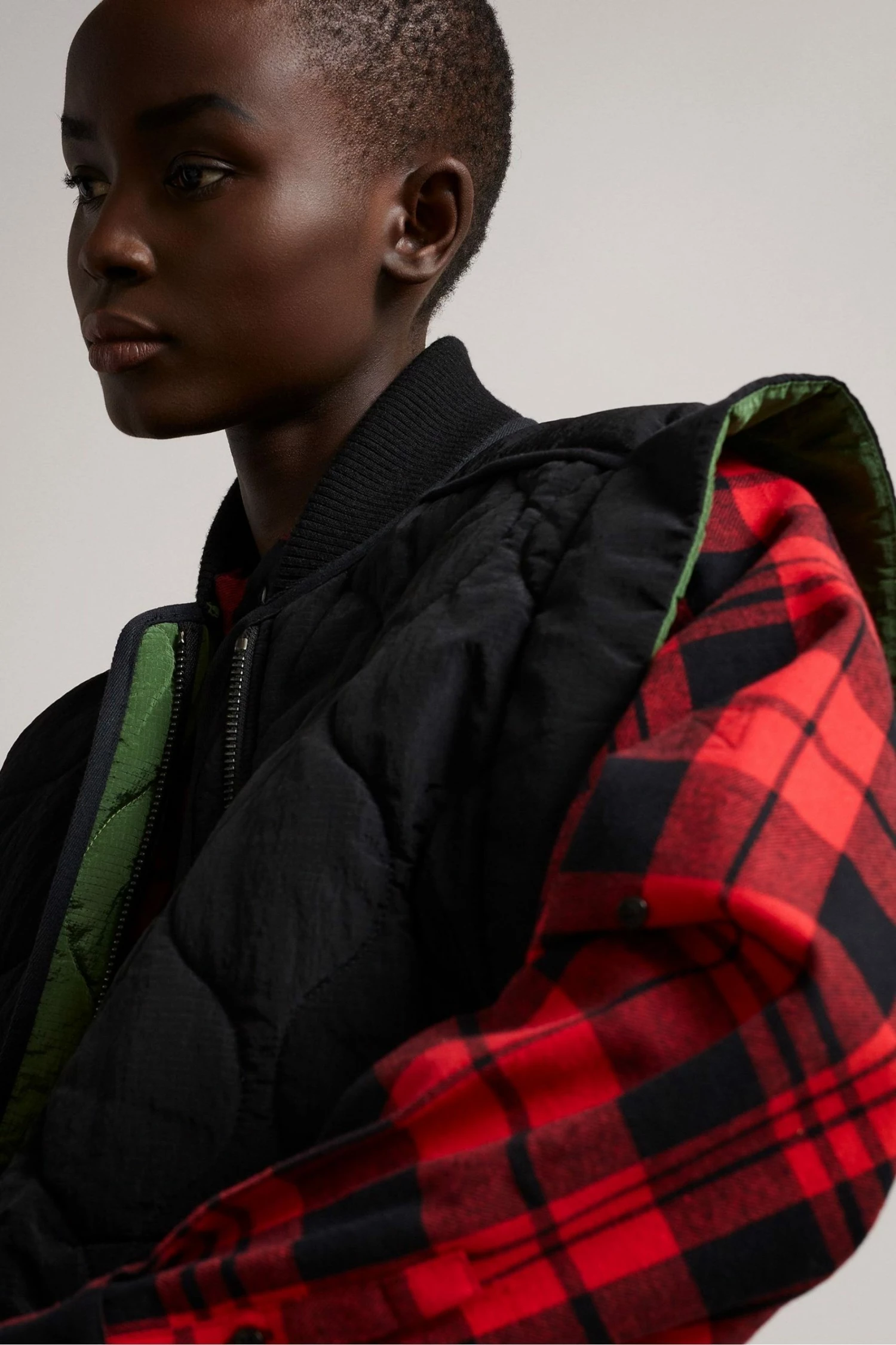 Ted Baker Black Check Flannel Shirt With Knife Pleat 6 Ted Baker Black Check Flannel Shirt With Knife Pleat - Image 4