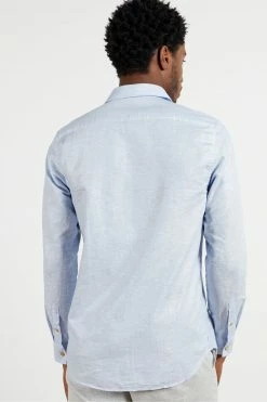 Ted Baker Blue Sauss Linen Blend Shirt
