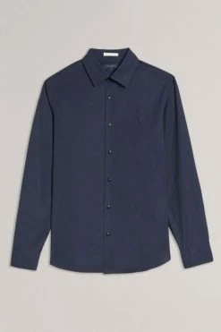 Ted Baker Blue Sonikk Long Sleeve Tonal Poplin Shirt -tedbaker Shop Online unnamed file 1565