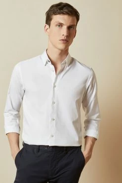 Ted Baker Blue Bobcut Cotton Plain Shirt