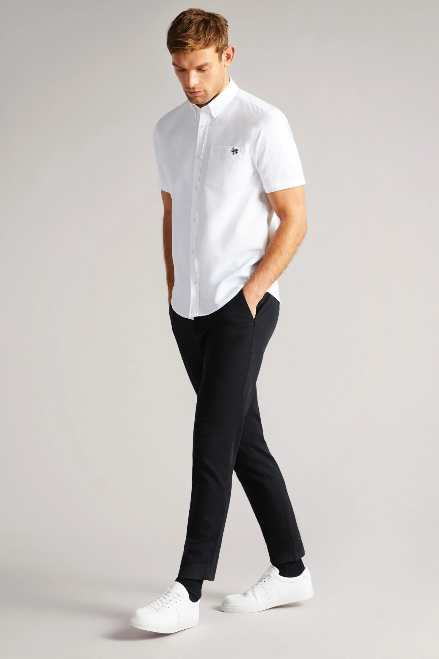 Ted Baker Ditton White Short Sleeve Oxford Shirt 5 Ted Baker Ditton White Short Sleeve Oxford Shirt - Image 3