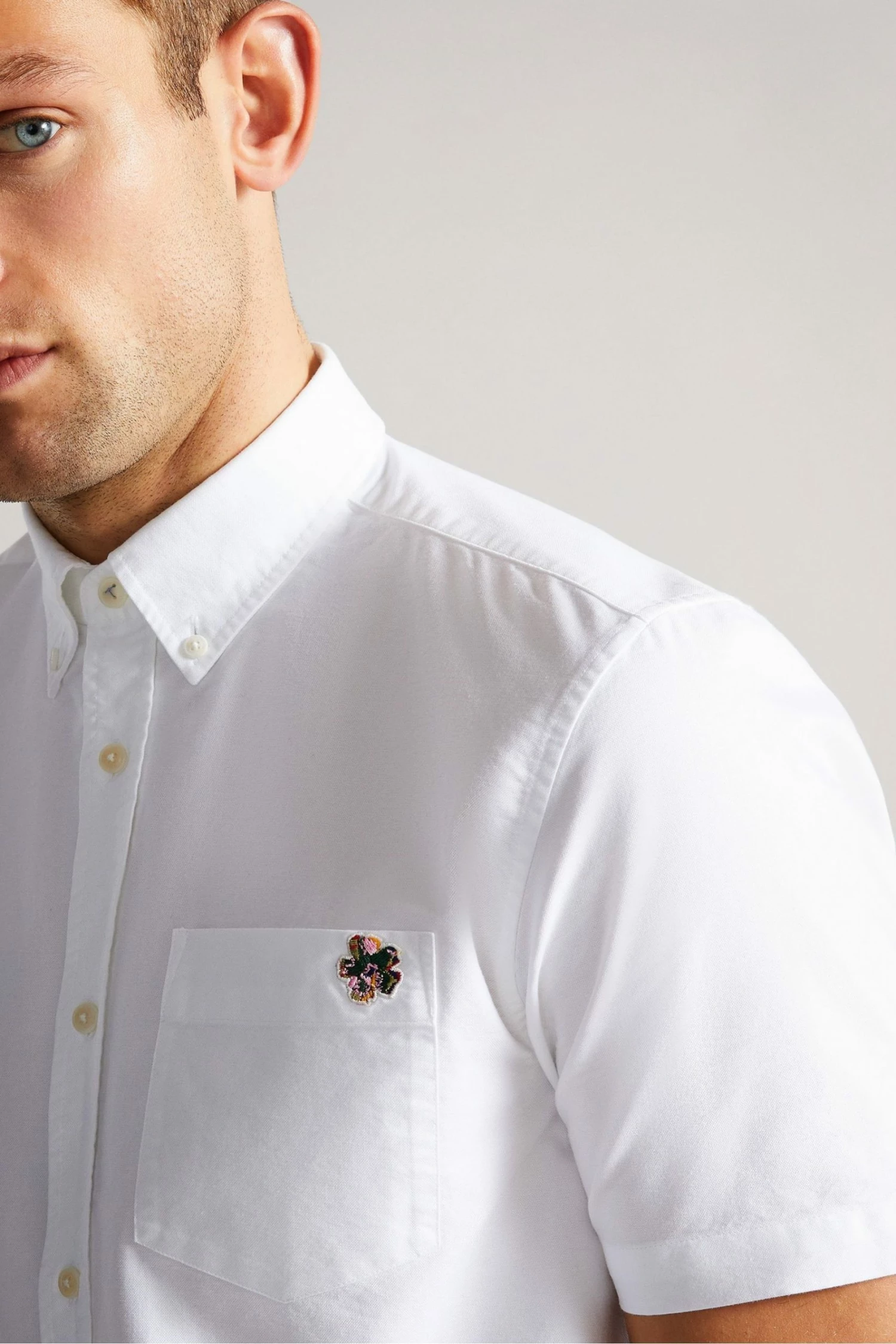 Ted Baker Ditton White Short Sleeve Oxford Shirt 6 Ted Baker Ditton White Short Sleeve Oxford Shirt - Image 4