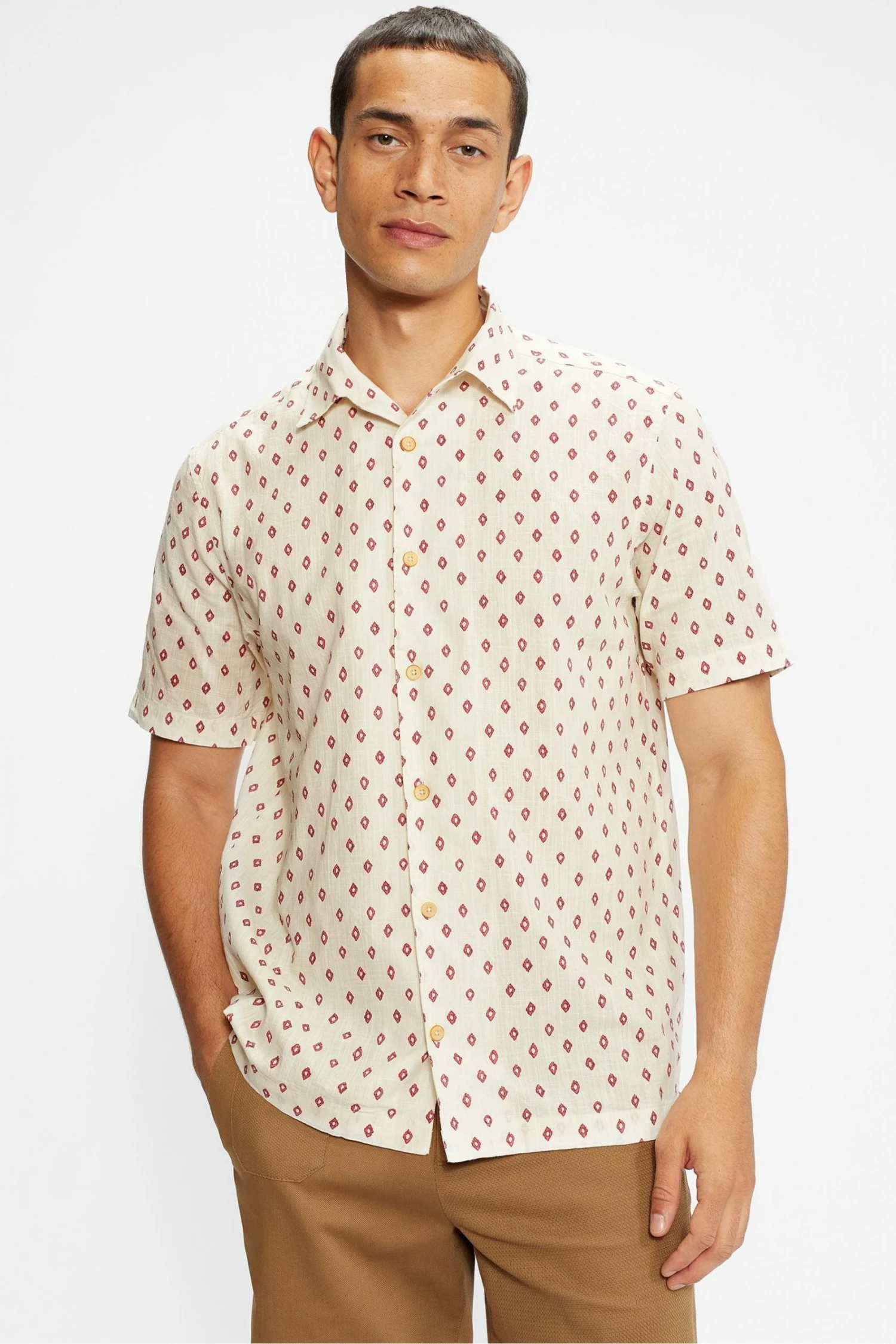 Ted Baker White Ginton Short Sleeve Diamond Geo Print Shirt 3 Ted Baker White Ginton Short Sleeve Diamond Geo Print Shirt