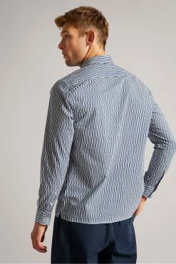 Ted Baker Blue Ruskin Long Sleeve Retro Print Shirt -tedbaker Shop Online unnamed file 1602