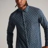 Ted Baker Blue Gintlo Ls Diamond Geo Print Shirt