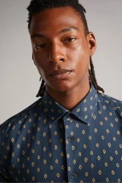 Ted Baker Blue Gintlo Ls Diamond Geo Print Shirt -tedbaker Shop Online unnamed file 1609