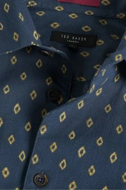 Ted Baker Blue Gintlo Ls Diamond Geo Print Shirt -tedbaker Shop Online unnamed file 1611