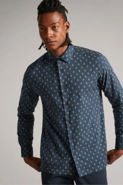 Ted Baker Blue Gintlo Ls Diamond Geo Print Shirt -tedbaker Shop Online unnamed file 1612