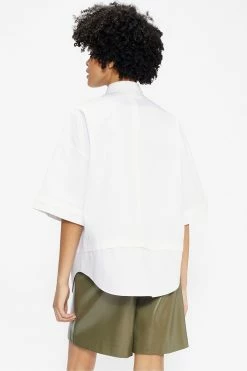 Ted Baker Orlanda White Oversized 3/4 Length Sleeve Shirt -tedbaker Shop Online unnamed file 1649
