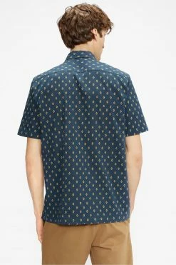 Ted Baker Blue Ginton Short Sleeve Diamond Geo Print Shirt -tedbaker Shop Online unnamed file 1661