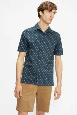 Ted Baker Blue Ginton Short Sleeve Diamond Geo Print Shirt -tedbaker Shop Online unnamed file 1665
