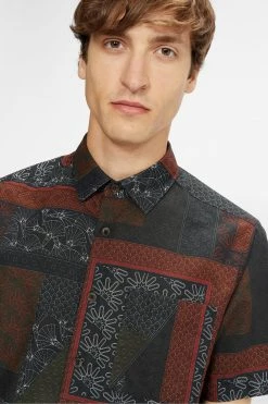 Ted Baker Red Relax Short Sleeve Patchwork Print Shirt -tedbaker Shop Online unnamed file 1676