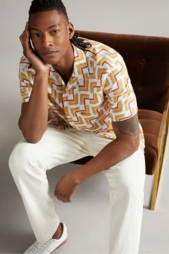 Ted Baker Orange Brecon Short Sleeve Retro Geo Print Shirt -tedbaker Shop Online unnamed file 1680