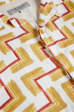 Ted Baker Orange Brecon Short Sleeve Retro Geo Print Shirt -tedbaker Shop Online unnamed file 1681